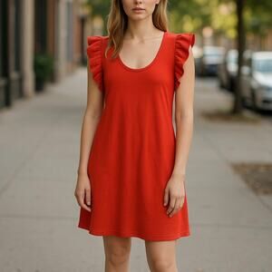Current Elliott The Cadence Poinciana Red Dress